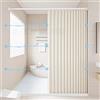 Icegrey Tenda da Doccia Magnetica Pieghevole Impermeabile con Ganci, Separazione Bagnato e Asciutto, Tende da Doccia in Poliestere Lino Resistente per Bagno, Beige, 80x200cm