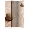 murando - Paravento Decorativo Monofacciale Natura 135x172 cm 3 Pannelli Divisori - Stampa su un Lato su Tela in TNT - Separe Divisorio per la Casa Simpatici Legno - Pietra p-C-0025-z-b