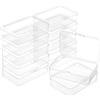 BENECREAT Scatola Contenitore per Perline In Plastica Da 12 confezione, Scatola Portaoggetti Rettangolare Da 9.4x6.7x2.7 cm, Custodia Antipolvere con Coperchio Incernierato per Carte, Perline