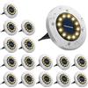 Bowfar Luci Solari da Giardino, 16 Pezzi 12 LED Lampade Solare da Terra, IP65 Impermeabili, Bianco Caldo Faretti Sepolta Solari a Led da Esterno, per Prato Vialetto Cortile Strade Paesaggio Patio