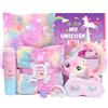 Toyssa Unicorno Bambina Regalo 5 6 7 8 9 10 Anni Coperta di Pile Unicorno Peluche Bottiglia Termica 500ml Fascia per Capelli Bombe da bagno Maschera per dormire Compleanno Regalo per Bambina