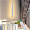 ZTWLEED Applique da Parete Interno Dimmerabile,12W LED Lampada da Parete con Telecomando 2.4GHz,Applique da parete Moderno Lunga per Soggiorno Camera da Letto Scala Corridoi Bianco 40CM 110-240V