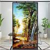Lumanduo Pellicola per finestre, per privacy, Decortive Forest Creek, pittura ad olio statica, senza colla, rivestimento per finestre, tinta per finestre (D, 42 x 90 cm)