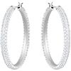 Swarovski Orecchini a cerchio rodiati