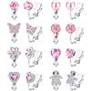 JeweBella 8 Paia Orecchini Clip Bambina Ragazze Anallergici Orecchini Senza Buco Cuore Stella Fiore Tartaruga Orecchino Clip Carino Colorati Rosa Orecchino Ragazze Donna