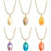 HOBBIESAY Collana con ciondolo ovale con perline ovali in plastica per le donne eleganti ciondoli collane da donna gioielli catena di colori misti