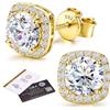 SLLAISS Moissanite Orecchini Argento 925 Brillante Punto Luce Diamante D Color VVS1 Taglio Cushion Halo Orecchino Argento Sterling per Donna Ipoallergenici Piccoli Lobo Brillantini