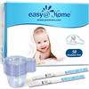 Easy@Home Strisce per Test di Ovulazione da Donna con App Premom Tracker, Set da 50 Test LH e 50 Bicchieri per Urine per Monitorare l'Ovulazione