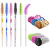 SruidyLady 300 bacchette usa e getta per mascara, pennelli per mascara per ciglia, pennelli per sopracciglia, pennelli per trucco in plastica, applicatori per extension per ciglia (6 colori, 50 pezzi per colore)