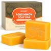 RIHAKO Sapone al Cachi, Sapone Deodorante Naturale per Odori Corporei, Sudore, Odore di Anziani, 3 Saponette al Cachi per Anziani, Saponetta Detergente Profonda per Viso e Corpo per Nonadiene