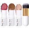 KIMUSE Face Stick Set, 3 Pezzi Fard, Illuminante e Contouring Con Pennello