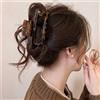 Cybche Grande Quadrato Artiglio Clip Acrilico Leopardo Plastica Capelli Clip Di Spessore Capelli Antiscivolo Forte Tenuta Artigli Clips Marrone Opaco Grande Rettangolo Artiglio Capellis Clips Accesso