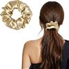 ZLYC Anelli per capelli da donna e ragazza, 100% seta, in pura seta di gelso, 19 momme (tinta unita, colori avena), 3,5 cm