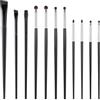 Heclia Set di 11 pennelli per trucco, per sopracciglia, sopracciglia, eyeliner, evidenziatore, ombretto, set di pennelli per ombretto, fondotinta, correttore, pennello per ombretto, pennello per
