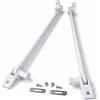 IdeaGenesis - Kit di bracci per tenda da balcone da 50 cm, bianco con fissaggio a balaustra, molla retrattile, piastrine viti sistema universale (bianco, 50 cm)