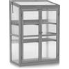 MCombo M MCombo Serra per aiuola in legno, per balcone e giardino, piccola serra Greenhouse, decorazione invernale, 0760 (Grigio)