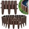 KRUMAD Bordo per prato in plastica effetto legno, set da 10 pezzi, 2,8 m, altezza 24 cm, bordo flessibile per aiuole, resistente alle intemperie, ai raggi UV e al gelo, facile da montare, marrone