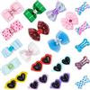 MiDube Accessori per Toelettatura Capelli Elastici per Cani Copricapo di Prua, 20 Pezzi per Capelli Animali Domestici per Capelli Accessori per Peli di Cane con Elastici