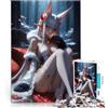 LKSDCBOT puzzle 1000 pezzi per adulti Ragazza anime dai capelli bianchi nella foresta Giocattoli da gioco Decorazioni e regali unici per la casa 38x26cm