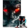LKSDCBOT puzzle 1000 pezzi per adulti Felino dagli occhi rossi Difficile da completare ma divertente e umoristico Migliorare l'amore tra le coppie 38x26cm