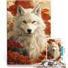 LKSDCBOT Puzzle da 1000 pezzi per adolescenti Lupo bianco con fiori rossi Giocattolo educativo antistress Lista dei desideri con Babbo Natale 52x38cm
