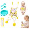 Generisch Bambola con passeggino, bambola con set di passeggino, passeggino per bambole con per l'alimentazione - set da gioco per bambini da 10 pollici, giocattolo per passeggino per bambini e