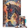 LKSDCBOT Puzzle da 2000 pezzi per adulti cavallo dagli occhi rossi Giochi educativi Decorazione della casa Regalo di compleanno, regali, arte murale 70x100cm