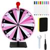 NQEUEPN Ruota dei Premi Lucky Spinning, 24 Ruota Girevole Slot Base Resistente Ruote Girevoli Ruota della Roulette da Tavolo Ruota della Lotteria per Giochi di Fortuna Gioco di società (Rosa)