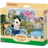 SYLVANIAN FAMILIES Poupée Sylvanian Families La Fille Panda, Son Velo Et Sa Remorque