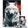LKSDCBOT Puzzle da 1000 pezzi per adolescenti Lupo bianco dagli occhi feroci Gioco pratico Attività divertenti a casa, regali di compleanno, regali di viaggio, 75x50cm