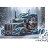 SBMASCJJZRCV Camion foresta Lupo puzzle 1000 pezzi carta educativo per adulti animale camion decorazione casa 38x26cm/1000pcs