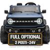 Mondial Toys Ford Bronco 24V Maxi Fuoristrada 2 Posti Auto Macchina Elettrica per Bambini Telecomando Porte Apribili Bluetooth Potenti Motori Carico 60 Kg Blu