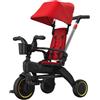 NDLHXKFRP Triciclo pieghevole con pedali, Triciclo a Spinta Con Sedile Reclinabile Tettuccio Pieghevole Ruote Frizione E Freni Multicolor(Red)
