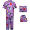 Kolegrial Bambina Zoey Costume Cosplay Demone Cacciatore Zoey Viola Tartaruga Stampe Pigiami Loungewear Top e Pantaloni per Carnevale Halloween Festa Compleanno Mascherata Costume