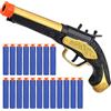 ULUCTROM Pistola Pirata Giocattolo per Bambini - Proiettili in Schiuma di Gomma Pistola con Giocattolo, Accessorio per Costume da Pirata per Halloween Carnevale Travestimenti e Feste (oro)