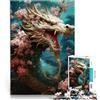 LKSDCBOT Puzzle da 2000 pezzi per adolescenti Ciliegia drago giapponese Per il divertimento in famiglia con poster abbinato e foglio di quiz 70x100cm