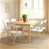Dmora - Set di 6 sedie pieghevoli Marbella, Poltrona salvaspazio, Sedia per ospiti, Seduta per riunioni in simil ecopelle, 43x47h80 cm, Bianco