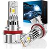 Sycreek H11 LED H8 H9 32000LM 6500K Bianco Freddo, Lampadina LED H11 con Ventilatore da 20000 RPM, Fari per Auto con Luminosità 600%, Design Mini 1:1, Plug and Play