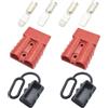 CESFONJER Connettore Batteria, 50A 600V Connettore per Batteria Connessione Rapida, per Auto, Caravan, Winch Trailer Verricello (Rosso)
