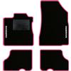 QUEMAR Tappetini Auto per Dacia Sandero, Bordo Rosa, 2 Ricami | anche Stepway / 2012-2020 / Kit Tappeti Moquette e Gomma su Misura / Set 2 Anteriori +2 Post./ Ricami e Colori Personalizzati