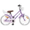 Teenpull Bicicletta per bambini da 14 pollici, telaio in acciaio viola, per 3-5 anni, con parafango, campanello, freno a contropedale, sella ergonomica e maniglie antiscivolo, per il tempo libero e