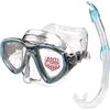 SEAC Set Bis Clear, Maschera Doppia lente Antifog Anti Appannamento Low Volume boccaglio Flash con Top Anti Onda, Set per Immersioni e Snorkeling, Nero/Trasparente