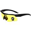 Generisch Occhiali da sole sportivi da uomo e donna, antivento, protezione UV, per ciclismo, pesca, corsa, leggeri, resistenti agli urti, con lente in policarbonato, per mountain bike, escursionismo (nero +