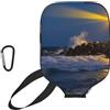 CNTDBU Lighthouse Coast Rock, custodia per pagaia in neoprene con tasca a rete, moschettone per borsa da palestra