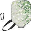 CNTDBU Custodia per pagaia in neoprene con tasca a rete, moschettone per borsa da palestra, motivo floreale, colore: bianco