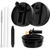 CloudValley [2 Pezzi Coperchio per Stanley Quencher 30 oz, Coperchi in PC Antigoccia Accessori, Cup Lid con Cannuccia Pieghevole [Rimovibili e Facile da Pulire] Riutilizzabili e Antiperdita, Nero