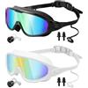 Ufladi My Cool Summer Goggles, Anti Fog Full-Coverage Goggles with Ear Plugs, No Leaking Swim Glasses for Men Women Youth (C)