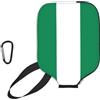 CNTDBU Custodia in neoprene con bandiera della Nigeria per pickleball, con tasca in rete, moschettone per borsa da palestra