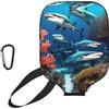 CNTDBU Submarine Shark Coral Pickleball Paddle Cover-Neoprene Paddle Case con Mesh Pocket Moschettone per Borsa da Palestra