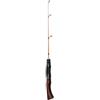 Kivivaka Canna da pesca sul ghiaccio, 60 cm, 2 sezioni, in fibra di vetro, con mulinello a spirale, ad alta sensibilità, attrezzatura da pesca invernale, colore rosso (60 cm B)